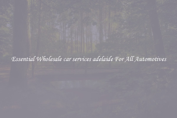 Essential Wholesale car services adelaide For All Automotives
