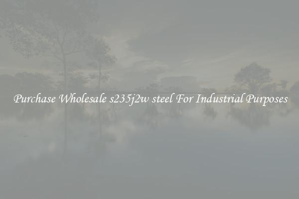 Purchase Wholesale s235j2w steel For Industrial Purposes