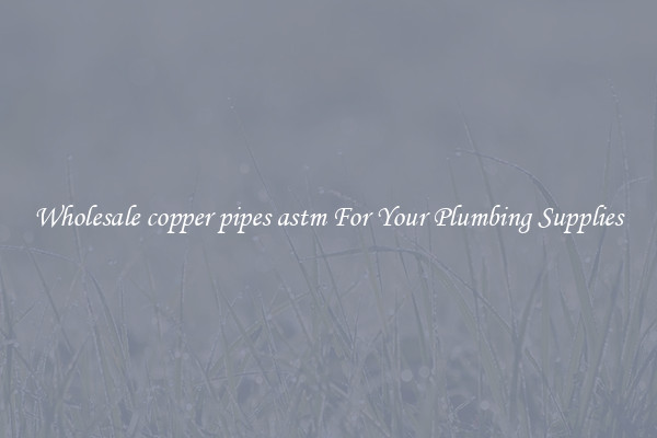 Wholesale copper pipes astm For Your Plumbing Supplies