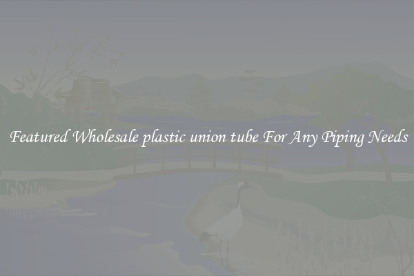 Featured Wholesale plastic union tube For Any Piping Needs