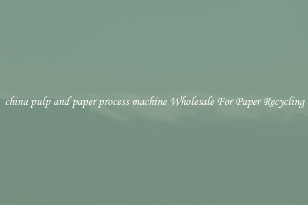 china pulp and paper process machine Wholesale For Paper Recycling