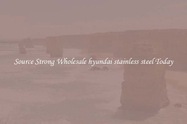 Source Strong Wholesale hyundai stainless steel Today