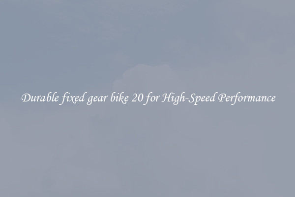 Durable fixed gear bike 20 for High-Speed Performance