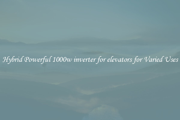 Hybrid Powerful 1000w inverter for elevators for Varied Uses