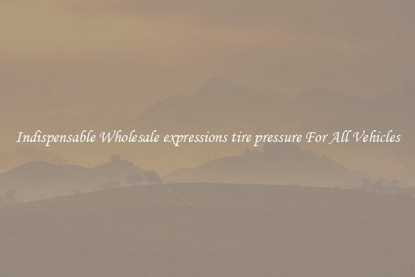 Indispensable Wholesale expressions tire pressure For All Vehicles